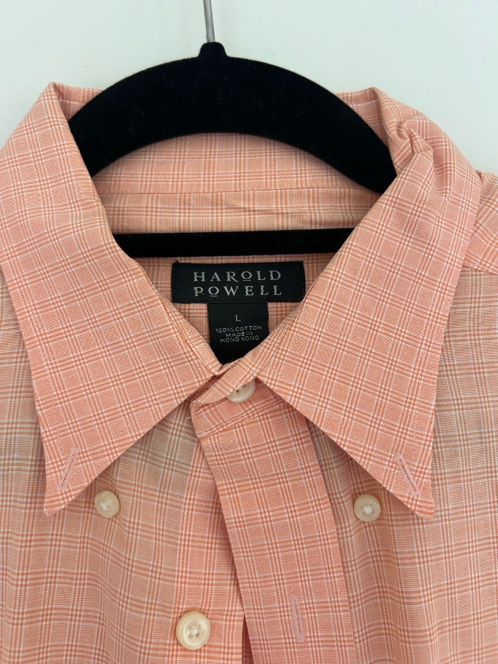 Men's Orange Plaid Button-Up Shirt
